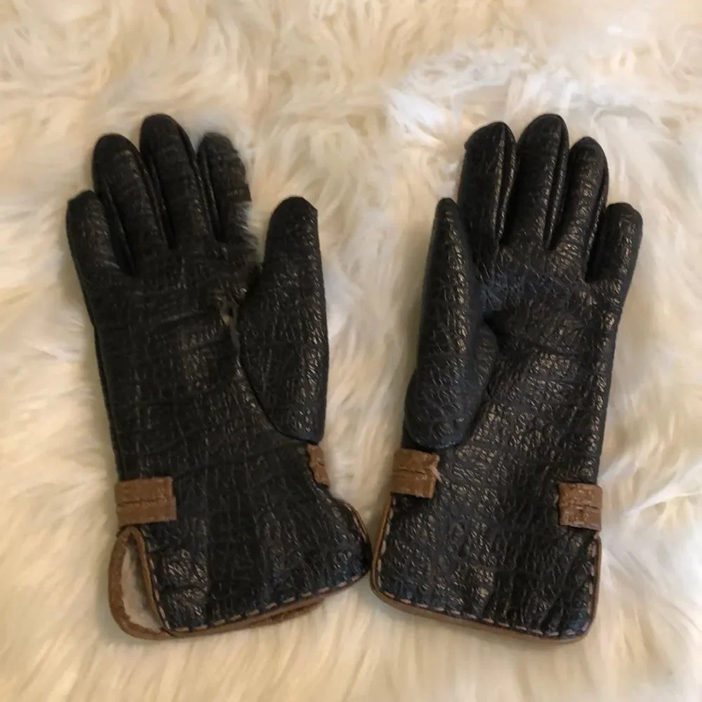 Vintage Van Raalte Faux Leather Ladies Gloves